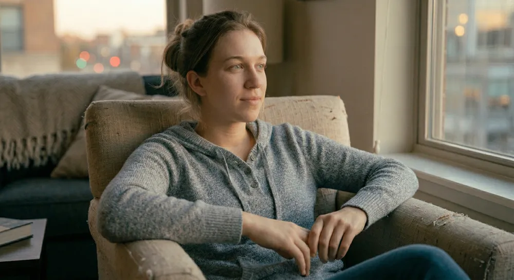 Woman feeling calm and free from cravings